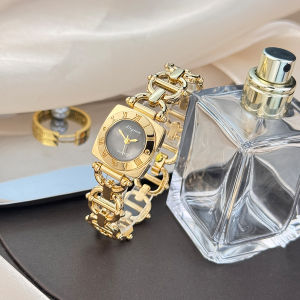 High-End Womens Skeleton Design Watch Square Roman Hour Markers Light Luxury Fashion Cross-Border Best-Seller Ladies Watch