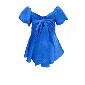 Sweet And Spicy French Style Bow Tie Shirt Womens Slim Fit Short Sleeve Sweetie Girl Waist Cinching Meat Concealing Top