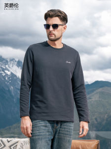 Enjeolon | High-Thread Count Smooth Silky Cotton Long Sleeve T-Shirt for Men