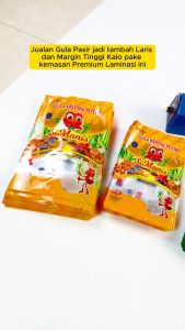 100 pcs Plastik Gula Simanis Kemasan ukuran 1 kg / 500 gram Pasir Kristal Sablon Tebal Kecil