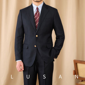 British Style Navy Blue Single Breasted Blazer