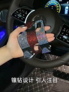 Car Seat Rear Hook Universal Auto Headrest Hanger Shiny Vehicle Headrest Rack Car Back Storage Hanger Rhinestone Hook Ve