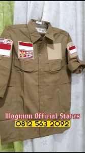 Kemeja BINMAS POKDAR KAMTIBMAS Tactical PDL S - 5XL Bonus Free 3 Emblem Patch Prepet Perekat Velkro