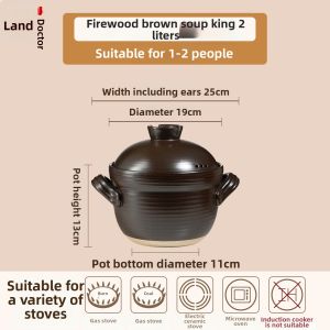 DROOLU | Multi-functional Ceramic Pot Stew Cook Rice Soup Cooking