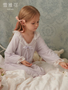 Princess Style Long Sleeve Childrens Sleepwear Baby Girls Dress Snowyaq Spring Autumn New Arrival Warm Anti-static Antibacterial