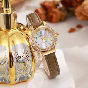 【Get a Free Bracelet】OURSTART Brand Fashion Women Watches Casual Leather Strap Diamond Quartz Waterproof Ladies Wristwatches PD721