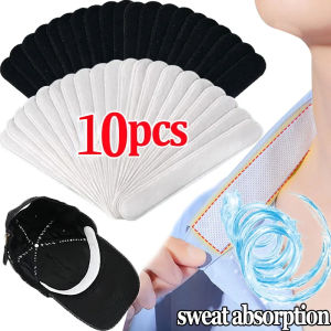 10Pcs Hat Invisible Sweat Absorber Liner Pads Summer Baseball Cap Anti-dirty Absorbing Sweat Sweatband Hat Size Reducer Strip Stickers