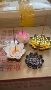 Đế Cắm Nhang Hình Bông Hoa Sen Bằng Đồng Trang Trí Tiểu Cảnh Bàn Thờ Nhỏ