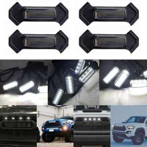 Amber LED Lights 4PCS Front Grille Raptor Lamps Car Accessories for 2016 2017 2018 2019 Toyota Tacoma TRD Pro