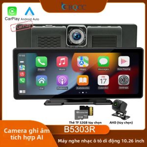Máy Nghe Nhạc Đa Phương Tiện Không Dây Màn Hình Rộng BQCC Với Carplay Android Auto Dẫn Đường GPS MirrorLink BT Điều Khiển Bằng Giọng Nói AI FM Màn Hình Cảm Ứng 10.25 Inch