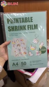 Sun Printable Shrink Film Translucent (Transparant) / White Uk. A4 DIY Craft AKsesoris Support TInta Dye / pigment / Dura