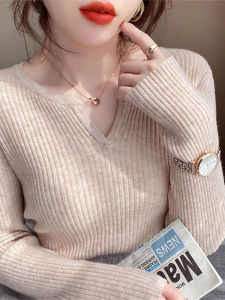 Slim V-Neck Wool Cashmere Womens Sweater