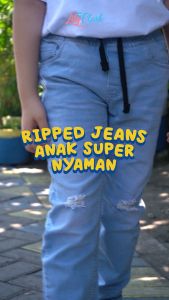 Lily And Clark Celana Jeans Ripped Anak Laki-Laki Gaya Modern Warna Light Blue JL02