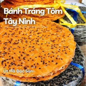 Bánh Tráng Tôm Mè Đen Tây Ninh - 10 Cái Bánh 20Cm Tráng Chưa Nướng Vị Giòn Rụm Thơm Lừng - Út Hà Đặc Sản