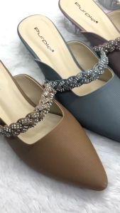 Sendal Wanita Heels Kaca 5 cm Terbaru