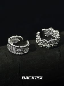 Fashionable Hollow out Beaded Metal Ring for Women Open Style Neutral Design Hip Hop Cool Trendy Jewelry Accessory