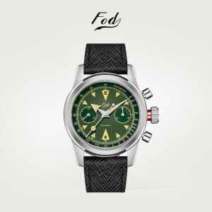 Elegant Retro Racing Speed Mechanical Ondine Core Mechanical Tachymeter Night Light round Dial Stainless Steel Mens Watch