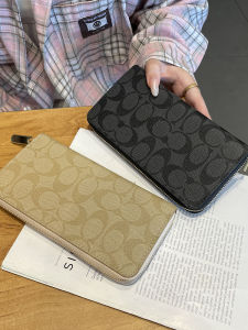 กระเป๋าใส่บัตรแบบยูนิเซ็กซ์พร้อมซิปความจุขนาดใหญ่หลายช่องสำหรับใส่เอกสารและบัตร วัสดุ PU เทียม