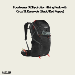 CAMELBAK Fourteener 32 Hydration Hiking Pack with Crux 3L Reservoir (Black/Red Poppy)