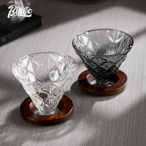 BINCOO เครื่องชงกาแฟเทด้วยมือถ้วยกรองแก้วกาแฟที่ดริปกาแฟเหมาะกับชุดหยดน้ำ