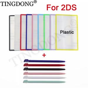 Plastics Protective Screen Lens With Adhesive for 2DS Upper Top Screen Frame Lens Cover LCD Screen Protector For 2DS