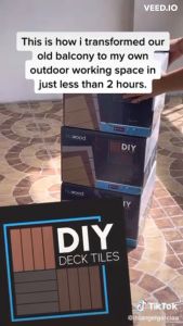 Matimco Inc. Nuwood Deck Tiles Grooved Outdoor Wood Tiles SOLD PER PIECE / BOX