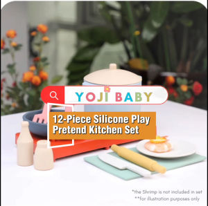 Yoji Baby Silicone 12-Piece Kitchen Set Play Pretend Montessori Education Activity Toy for Girl Boy