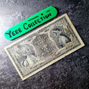 Uang Kuno Wayang 25 Gulden Ttd Praasterink Tahun 1934 - DI 03432