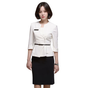 Professional Womens Suit Front Desk Work Uniform Consultant Uniform Beauty Salon Store Manager Workwear Polyester Material