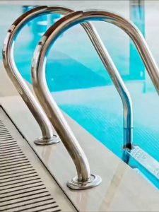 Swimming Pool Ladder 3 Steps Heavy Duty Non Slip Anti Skid 316 Stainless Steel Pool Equipment Household Safety Launch Ladder Handrail Commercial Ladder