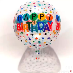 22inch 4D Large BOBO Happy Birthday Transparent Bobo Balloon Foil DIY Balloon Party Belon Birthday Party High Quality