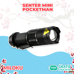 Miloku Senter Mini Pocketman LED 2000 Lumens 3 Mode SWAT Police Flashlight Waterproof Tahan Air Api Outdoor Super Terang