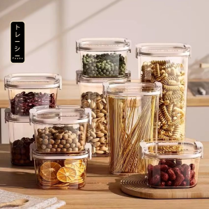 Hộp nhựa đựng thực phẩm khô FEEKA sang trọng chống ẩm hộp đựng thức ăn có quai xách và cốc đong chia độ