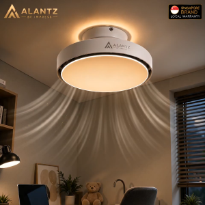 ALANTZ AuraFlow 50cm Bladeless Ceiling Fan with 36W Dimmable LED & Ambient Light Remote Kitchen & Study