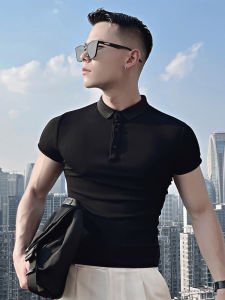 Premium Solid Color Mens Polo Shirt Short Sleeve Summer Thin Collar T-Shirt Trendy Brand Half Sleeve Fashionable Youthwear
