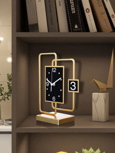 นาฬิกาตั้งโต๊ะแบบโมเดิร์นเรียบง่าย นาฬิกาตั้งโต๊ะแบบสร้างสรรค์สำหรับตกแต่งบ้าน นาฬิกาตั้งโต๊ะแบบเงียบ วัสดุโลหะ แหล่งกำเนิดไฟฟ้า