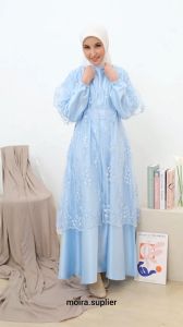 GAMIS MUSLIM RHEIN DRESS LEBARAN MEWAH INNER OUTER