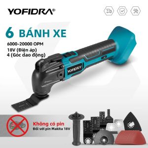 Máy Cưa Đa Năng Dao Động YOFIDRA 600W 20000 Vòng/phút Dùng Cho Chế Biến Gỗ Tương Thích Với Pin 21V Và 18V Dùng Cho Việc Tự Làm Tại Nhà
