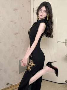 CHANGTONG | Chinese Style Audrey Fashion Slim Fit Long Dress