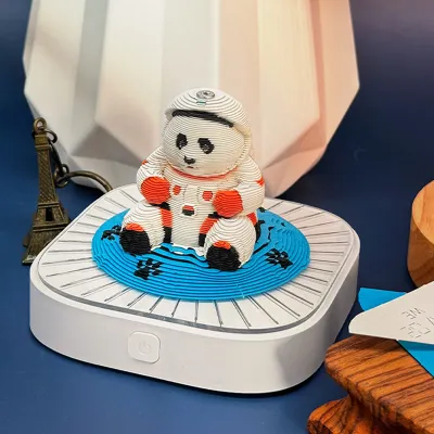 Sculptural 3D Paper Panda Calendar Tear-Off Art Gift