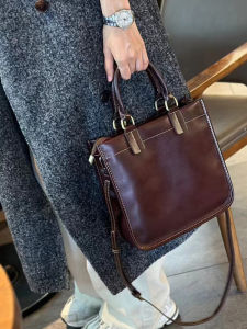 MEIFEI | Genuine Leather Large Capacity Wide Strap Womens Shoulder Bag
