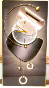 (100% ẢNH CHỤP) Tranh đồng hồ treo tường họa tiết cách điệu sang trọng hiện đại kèm pin và đinh