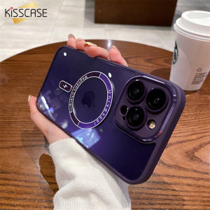 【With Lens Films】KISSCASE Transparent Magnetic Case for iPhone 14 13 12 Pro Max All inclusive Lens Protect For Magsafe Wireless charging Shockproof Cover