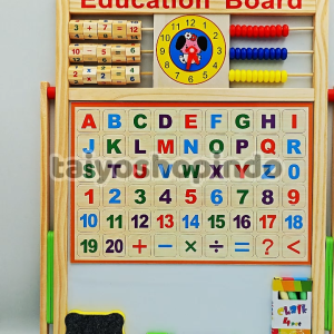 TAIYO Papan Tulis Kayu Magnet Anak 2IN1 White & Black Board Huruf Angka Spidol Kapur Gambar Edukasi
