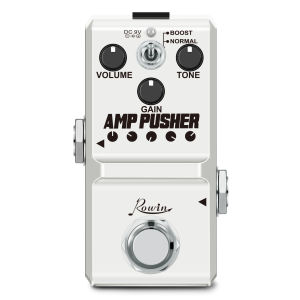 Rowin LN-323 AMP Pusher Mini Guitar Overdrive Effect Pedal Ture Bypass Full Metal Case