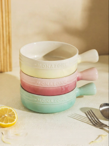 MODERN SWEETHOME | Heat-Resistant Ceramic Handle Bowl
