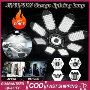 KEBIDUMEI Adjustable LED Garage Light 40W/60W/80W Super Bright Workshop Ceiling Lamp 360° Coverage E26/E27 50000H