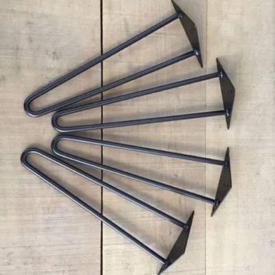 Chân sắt Hairpin Sơn tĩnh điện có tặng kèm ốc vít chân bàn sắt (giá lẻ 1 chân kèm vít)