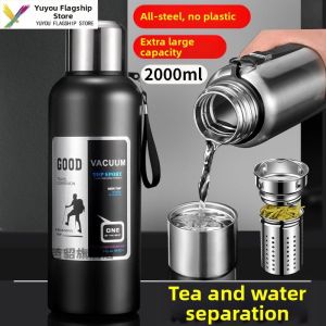 YUYOU | Thermal Large Capacity Mens Outdoor Portable Steel Water Bottle