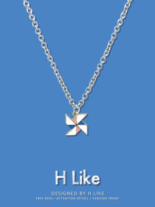 Double-Sided Titanium Steel Paper Windmill Necklace & Colorful Cartoon Women's Jewelry: Trendy Fashion Accessories